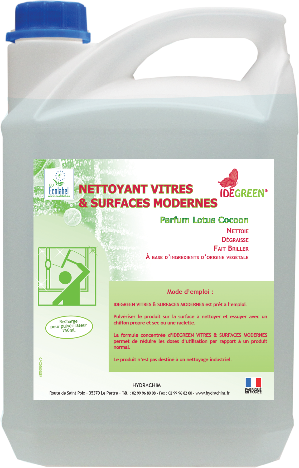 ID GREEN vitres et surfaces modernes ECOLABEL Bidon de 5 L
