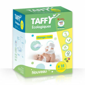 TAFFY écologiques matelas à langer jetable 82x60 paquet de 15