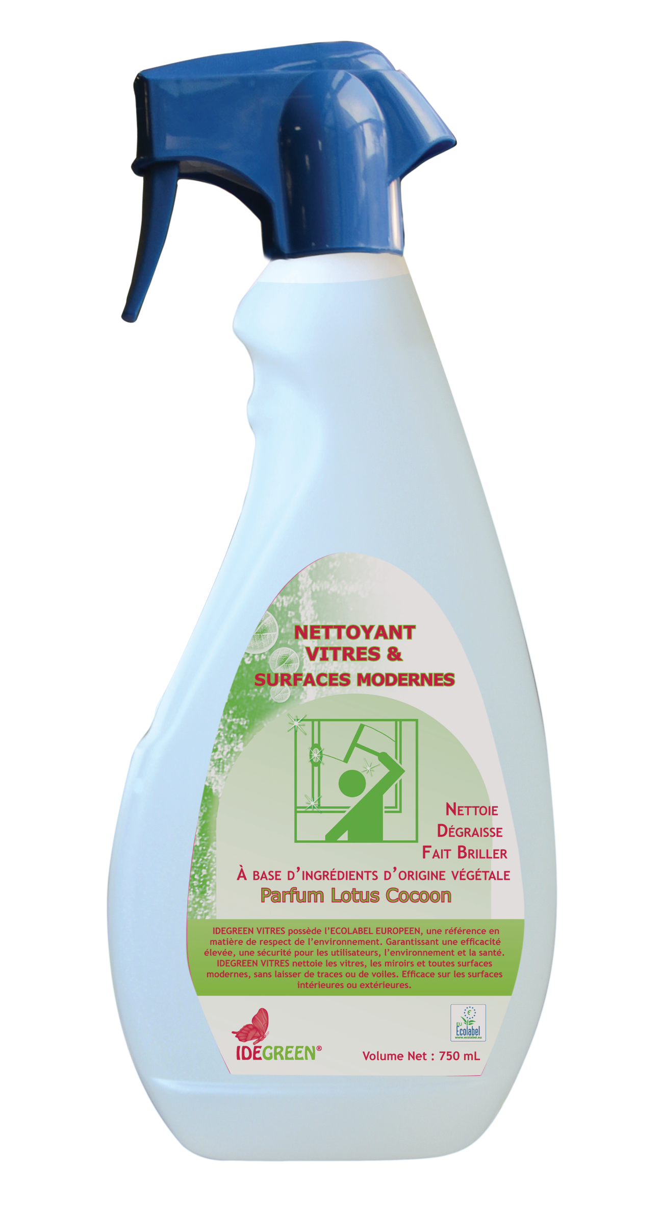 ID GREEN vitres et surfaces modernes ECOLABEL flacon de 750 ml