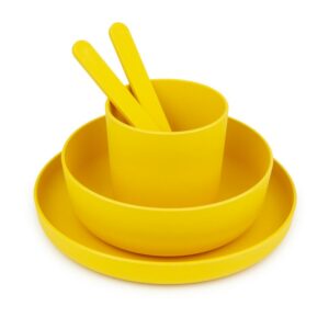 Set vaisselle jaune (5 pièces) 100% biosourcé