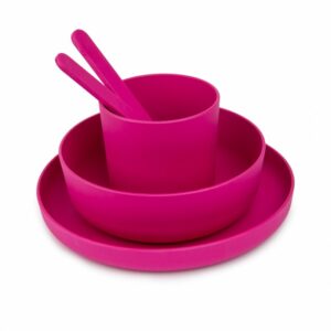 Set vaisselle rose (5 pièces) 100% biosourcé