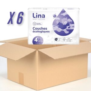 LINA BABY NATURE T4 +  maxi plus (9-20 kg) colis de 6 X 46 couches
