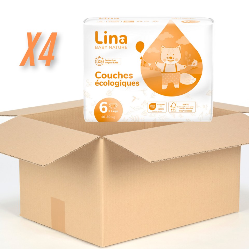 LINA BABY NATURE T6 extra large (+16 KG) colis de 4 X 40 couches