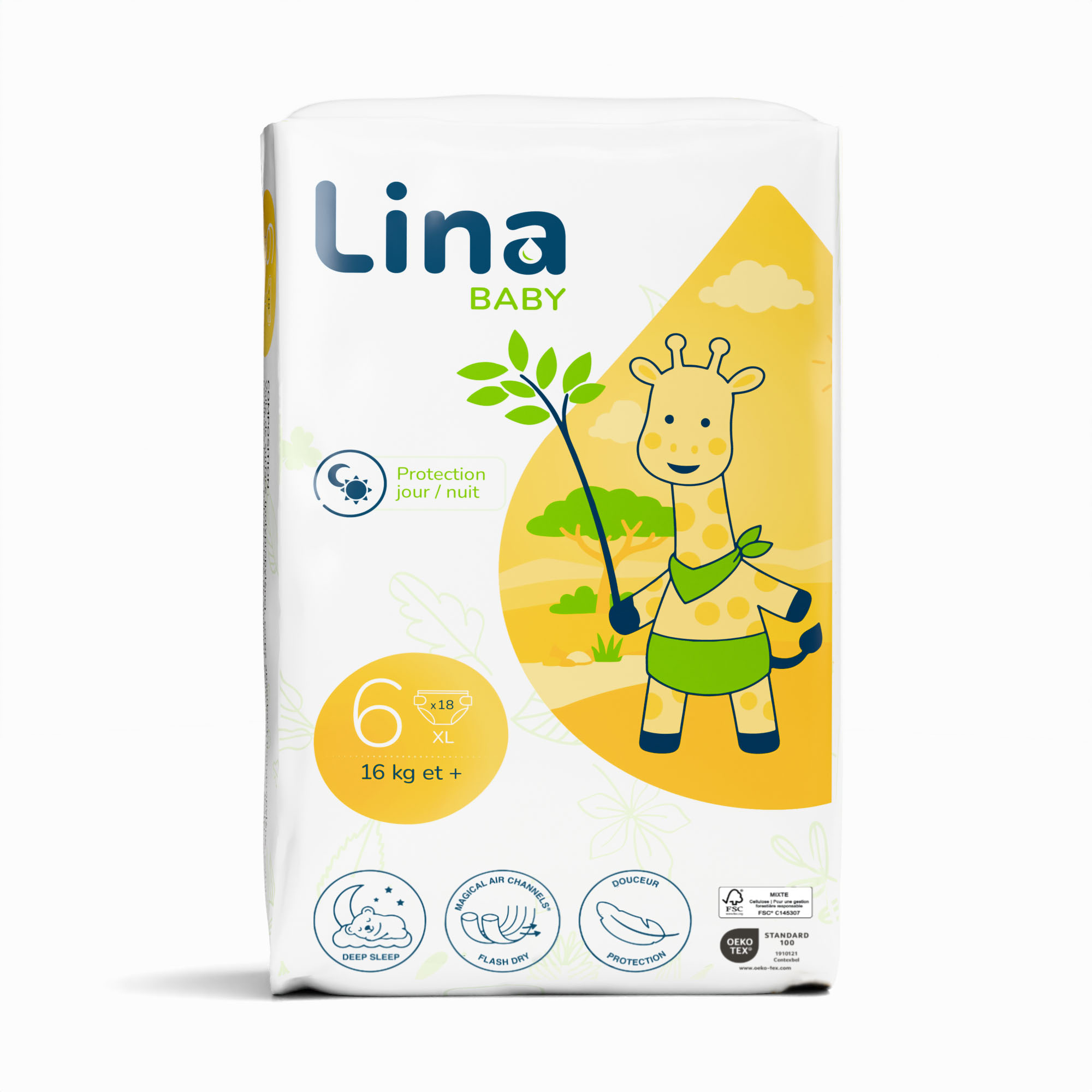 LINA BABY PANTS T6 XL (16-30 kg) colis de 6 sachets de 18 culottes